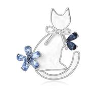 Cat Brooch Pin for Women Brooches and Pins for Women Flower Cute Pins Rhinestone Pin Crystal Brooch Christmas Stocking, L, Zinc, no gemstone