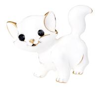Cat Brooch Pretty Cute Animal - Elegant Enamel Lapel Pin Cats Brooches Fashion Jewelry Accessories for Wedding Parties Women Girls Gifts White UB3925