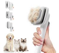Cat Brush for Shedding, Industry-First Adjustable Cat Brushes for Indoor Cats, Self-Cleaning Slicker brush, 264 Skin-Friendly Needles for Long or Short Haired Dogs, Perfect for Deshedding & Massaging