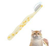 Cat Brush for Tear Stain Removal & Flea Comb - Stainless Steel Gentle Grooming Tool with Rounded Tips, Pain-Free Detangling for Long/Short Hair Cats