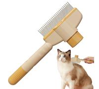Cat Brush, Grooming Comb with Release Button | Anti-Lost Brush for Cats and Dog Comb - For Removing Dead Hair, Detangling and Massaging, at Home or on the Go