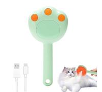 Cat Brush with Steam & Release Button, USB Rechargeable Steam Brush for Dogs Cats, 4-in-1 Multifunctional Cat Brush for Massage Care Hair Removal, Dog Brush with Steam and Water Tank (Green)