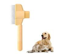 Cat Brush, Yellow Cat Brush, Self-Cleaning Pet Flea Comb, Grooming Brush, Cat Hair Brush with Release Button, for Removing Matte Hair, Knots and Confusion, Dogs and Cats