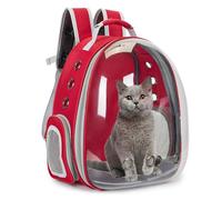 Cat Bubble Backpack Carrier for Small Medium Dogs Cats Carrying Bag, Airline Approved Pet Travel Carrying Bag Dog Hiking Walking Outdoor Backpack (Red)