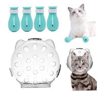Cat Bubble Muzzle with 4 Boots 5 Inch Breathable Transparent Cat Muzzle with Lock Anti-lick & Anti-Bite Head Cover for Grooming, Nail Trimming #1