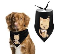 Cat Bubble Tea Dog Bandana Puppy Cat Scarfs Bibs Washable Triangle Kerchief Pet Gifts