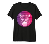 Cat Bubblegum Retro Cool Trendy Glasses Bandana Comic Style Premium T-Shirt