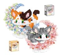 Cat Building Blocks Set, 2 Pieces Cat Building Toy Cartoon Micro Building Blocks Toy 3D Mini Puzzle Buildings Kit Anime Blocks Toy Building Block Figures Gifts for Birthday