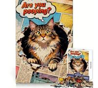 Cat Bursting Through Comic Book Page Puzzles for Teenagers 1000 Pieces Memory Power Mindful Escape Accurate Cut Memorable Gift (38x26cm)