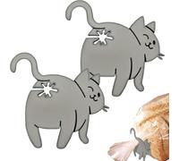 Cat Butt Bread Clip - 2pcs Bag Clips for Food Storage, Funny Food Clips, 3D Printed Bags Holder, Cat Shaped Bread Bag Clip, Novelty Kitchen Gadgets for Kitten Lovers, Quirky Home Decor