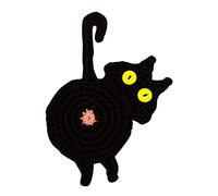 Cat Butt Coasters - Cat Lovers Drink Coasters, Funny Crochet Cat Butt Drink Cup Mat Mug Coaster, Novelty Gift Idea for Cat Moms & Dads (H)
