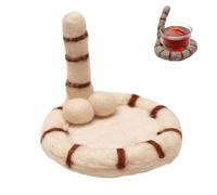 Cat Butt Felt Coaster Funny Coaster for Coffee and Tea, Handmade Creative Cats Butt Coasters Drink Coaster, Non-Slip Cute Kitten Coasters, Funny Cat Cup Coasters Drink Coaster for Cat Lovers (White)