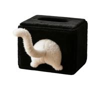 Cat Butt Tissue Cover - Napkin Dispenser Box, Funny Bathroom Tissue Holder, Decorative Container | Portable Velvet Tissues Organizer for Kitchen Countertop Bedroom Apartment Hotel Travel Camping