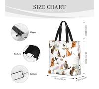 Cat Butterfly Basic Models Tote Bag With Zipper With Inner Pockets,Laptop Work Tote Bag For Sport,Travel