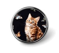 Cat Butterfly Lapel Pin, Lightweight Fashion Brooch Pin, Personalized Clothing Lapel Pins Accessory