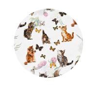 Cat Butterfly Leather Coasters Set – Decorative And Easy-To-Clean Living Room Coasters Office Coasters Dining Room Coasters Beverage Coasters Heat Resistant Coaster