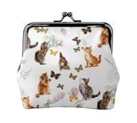 Cat Butterfly Printing Small Coin Purse, Lightweight Travel Wallet for Sightseeing Tours and Shopping Sprees