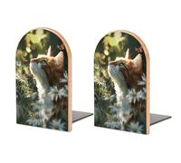 Cat Butterfly with Daisy Bookends Book Stopper for Heavy Books