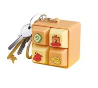 Cat Button Clicker Keychain - Mini Four-Square Grid Fidget Toy for Tactile Fun, Durable Backpack Key Holder with Satisfying Clicks, Portable Gadget for Kids Girls Boys Luggage Bags Wallet Handbag