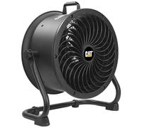CAT by CATERPILLAR HVD-14AC-BLK 14" high-velocity drum air circulator fan with 360-degree pivoting head, metal housing, wall mountable, & dual ball bearing 4-speed motor cETL listed. For indoor use