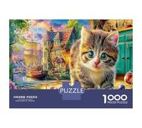 Cat by Window Jigsaw Puzzles Puzzles for Adults Kids. 1000 Pieces Great Gifts Challenge Toy Educational Games Home Decoration for Adults& Kids Age 14 Years Up 38x26cm/1000pcs