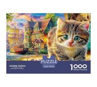 Cat by Window Puzzle 1000 Pieces Challenge High Difficulty Educational Game Suitable for Decompression And Wall Decor Gifts for Adults & Kids Age 12 Years Up 70x50cm/1000pcs