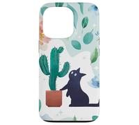 Cat Cactus Floral Nature Fantasy Art Case for iPhone 13 Pro