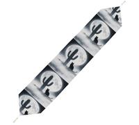 Cat Cactus Table Runner for Dining Table, Short Plush Runners Washable & Durable Tablerunner Modern Home Decor for Wedding, Kitchen, Holiday 229*33cm