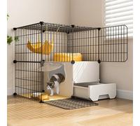 Cat Cage,2/3-Tier Cat Cage, Cat with Box, DIY Cat, Metal Cat Cage Enclosure, Cat House Pet, for 1-3 Kitten(29.5x15.3x28.7in)