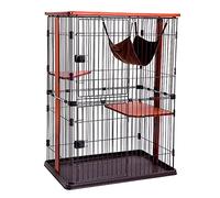 Cat Cage - 3-Tier Cat Condo Indoor Cat Playpen Kitten Ferret Chinchilla Cage for Kitten Guinea Pig, Ideal for 1-4 Cat 1x Hammock