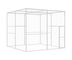 Cat Cage 3x3x2.5m Silver Galvanised Steel Outdoor Secure Lockable Enclosure Mesh