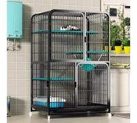 Cat Cage - 4 Tier Indoor Outdoor Cat House on Wheels, Large Cat Enclosure with Removable Tray for Multiple Cats, 78 x 55 x 137 cm