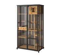 Cat Cage Cat cage cat villa glass super large space litter cabinet three-story household indoor (B)