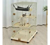 Cat Cage - Cat Cage Outdoorcat Cage Playpen, 3-Tier Cat Condo Ideal for 1-4 Cat for Hamsters, Gerbils with A Large Living Space FANDIAO