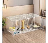 Cat Cage - Cat Cage Playpen Cat Enclosure Indoor Ferret Cage Dog Cages For Small Dogs Indoor Cat Kennels Detachable Metal Cat Cages Easy To Clean - Large Exercise Place Ideal,White-147X75X47CM(1)