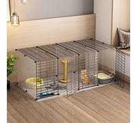 Cat Cage - Cat Cage Playpen Cat Enclosure Indoor Ferret Cage Dog Cages For Small Dogs Indoor Cat Kennels Detachable Metal Cat Cages Easy To Clean - Large Exercise Place Ideal,Black-147X75X47CM(2)