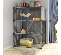 Cat Cage - Cat Cage Playpen Cat Enclosure Indoor Ferret Cage Dog Crates For Large Dogs Cat Kennels With Litter Box Easy To Clean - Large Exercise Place Ideal For 1-3 Cats,72x47x107cm