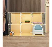 Cat Cage, Cat Cages Indoor Cat Enclosure with Cat Litter Box, Large Cat Playpen Detachable Metal Cat Kennels, Exercise Place Ideal for 1-3 Cat,107x47x72cm