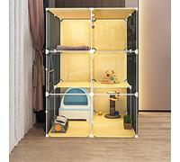 Cat Cage, Cat Cages Indoor Cat Enclosure with Cat Litter Box, Large Cat Playpen Detachable Metal Cat Kennels, Exercise Place Ideal for 1-3 Cat,72x72x107cm