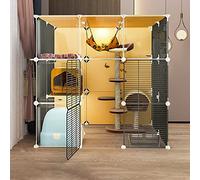 Cat Cage, Cat Cages Indoor Cat Enclosure with Cat Litter Box, Large Cat Playpen Detachable Metal Cat Kennels, Exercise Place Ideal for 1-3 Cat),107x72x107cm(B)