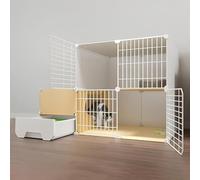 Cat Cage, Cat Cages Indoor With Litter Box, Detachable Outdoor Cat Cages Enclosures, Pet Cages For Cats, Easy To Assemble(White,111 * 49 * 75cm(B))