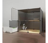 Cat Cage, Cat Cages Indoor With Litter Box, Detachable Outdoor Cat Cages Enclosures, Pet Cages For Cats, Easy To Assemble(Black,111 * 49 * 75cm(B))