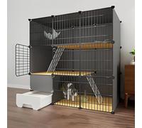 Cat Cage, Cat Cages Indoor With Litter Box, Detachable Outdoor Cat Cages Enclosures, Pet Cages For Cats, Easy To Assemble
