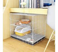 Cat Cage Cat Crate Pet Cage Dog Cat Puppy Training Folding Metal Kennel Crate with Tray, Easy to Carrier and Transport