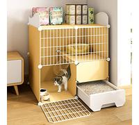 Cat Cage, Cat Crates for Indoor Cats,Outdoor Cat Enclosures,Pet Playpen Large 2-Tier Diy Cat Cage Exercise Yard Fence Cage with Door and Closed Cat Litter Box Use for Kitten, Bunny, Chinchil