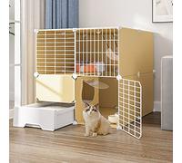 Cat Cage - Cat Enclosure Chinchilla Cage Indoor Large With Litter Box Diy Cat Playpen Detachable Metal Wire Kitten Kennels Crate Small Animal Cage for Pet,75 * 49 * 91cm
