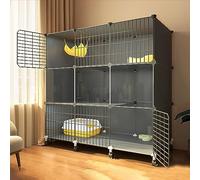 Cat Cage Cat Enclosure Indoor DIY Kitten Cage Cat House Detachable Metal Wire Kennels Crate Pet Playpen, Large Exercise Place