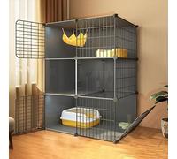 Cat Cage Cat Enclosure Indoor DIY Kitten Cage Cat House Detachable Metal Wire Kennels Crate Pet Playpen, Large Exercise Place
