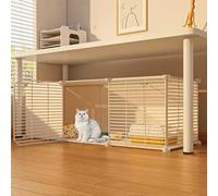 Cat Cage Cat Enclosure,Large 2-Story Metal Wire Detachable Kennel With Ladder,Indoor DIY Cat Playpen,Ideal For Small Animals Safe Play And Relaxation(43.7"L x 15.4"W x 14.7"H)