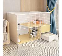 Cat Cage - Cat Fence with Litter Box Chinchilla Cage, Indoor Homemade Cat Fence, Removable Wire Kitten Nest Cage Small Animal Pet Cage (B 111 * 49 * 75CM)